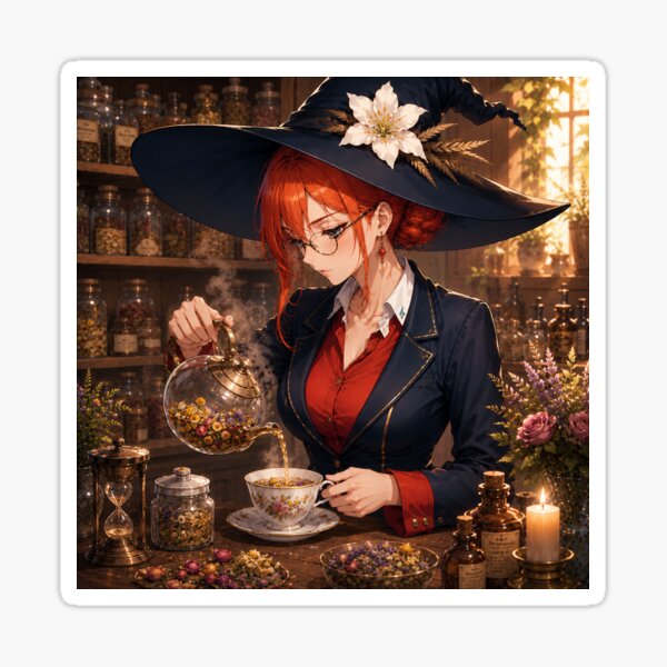 Botanical Tea Witch sticker
